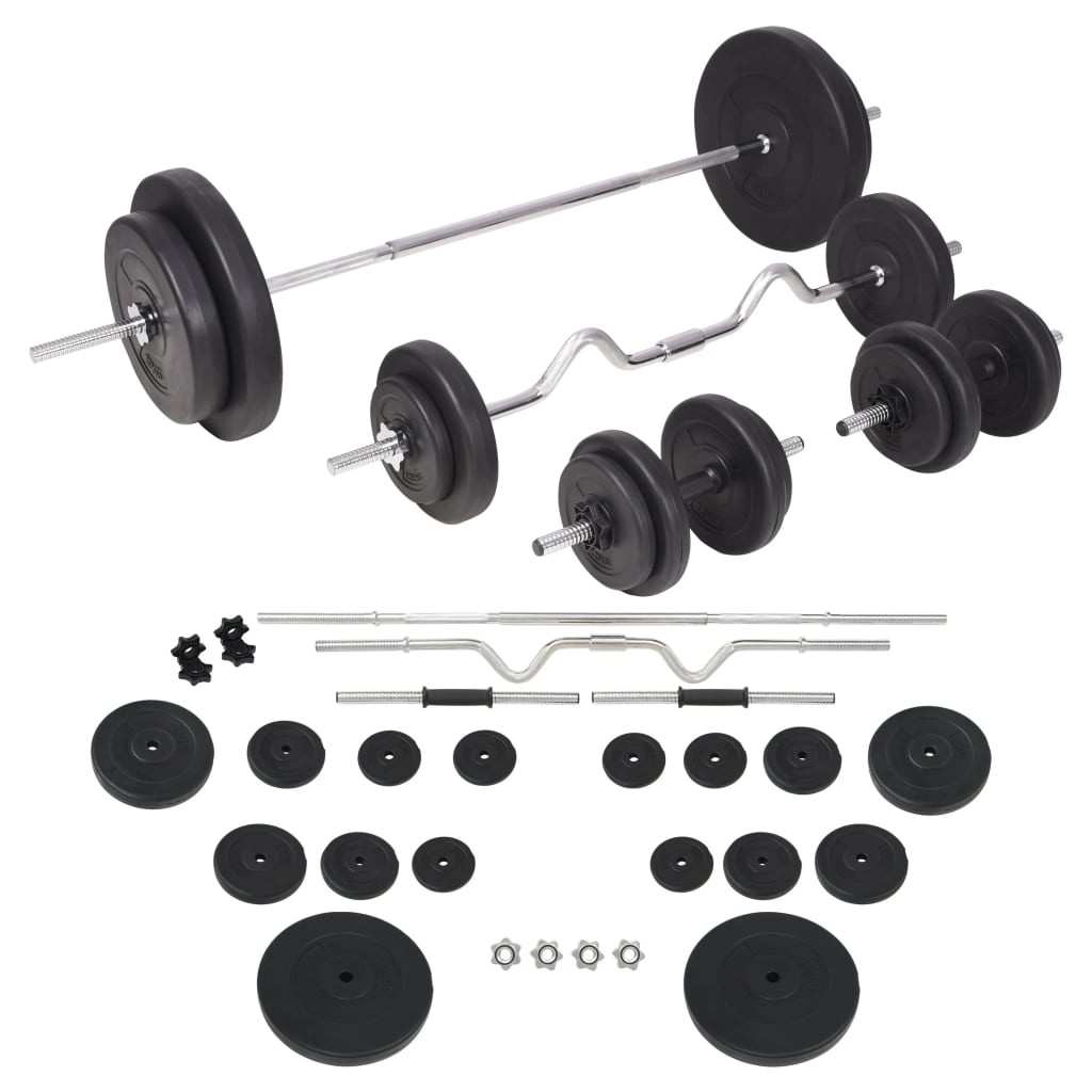 vidaXL Langhantel- und Kurzhantelset 90 kg