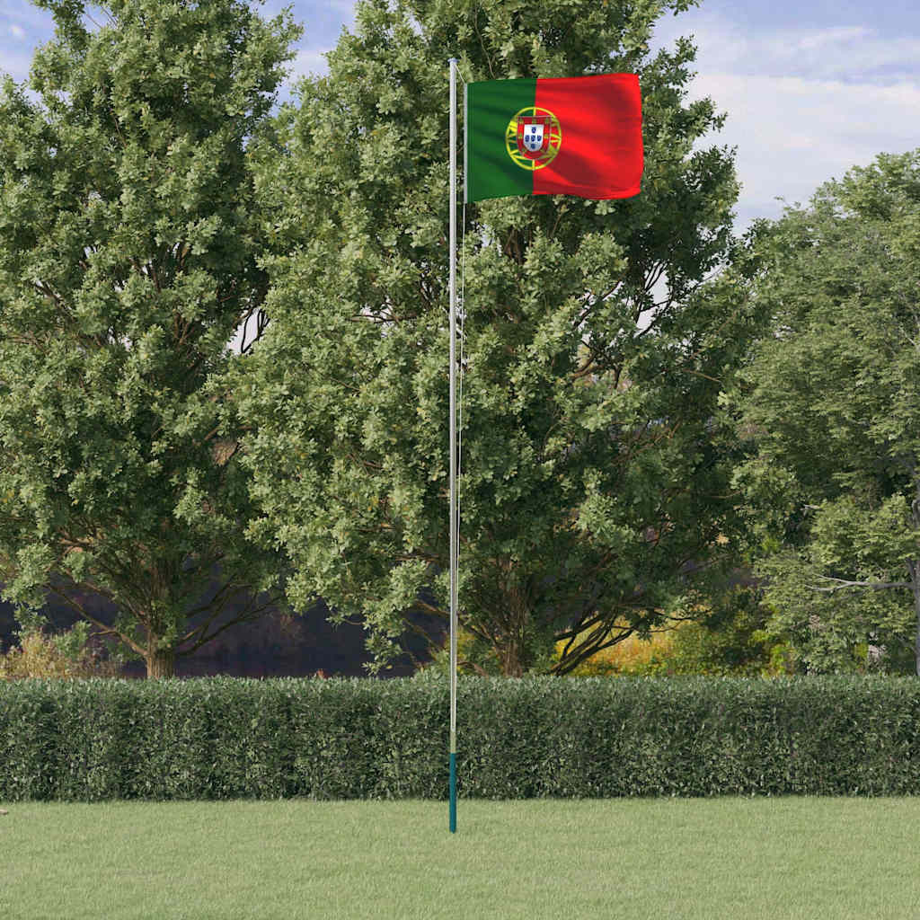 vidaXL Flagge Portugals mit Mast 6,08 m Aluminium