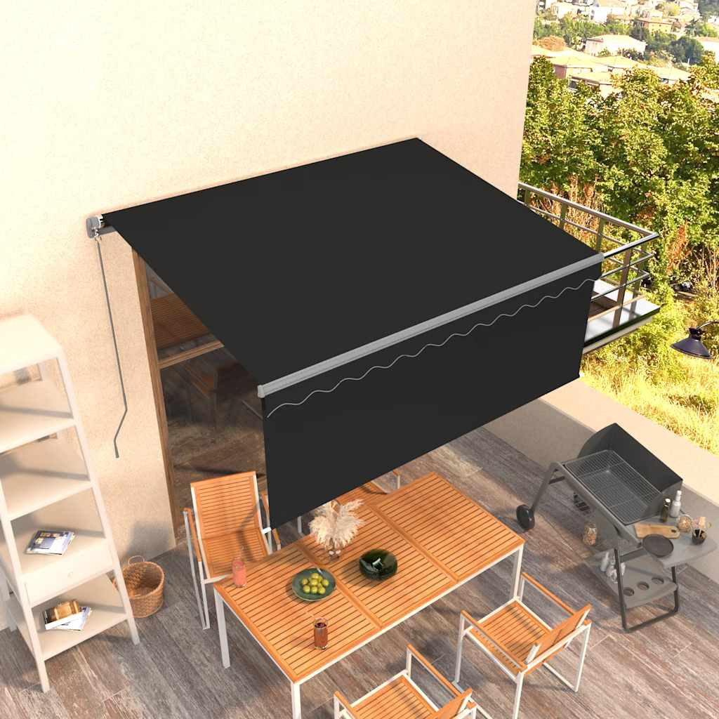 vidaXL Markise Manuell Einziehbar mit Rollo 3,5x2,5 m Anthrazit