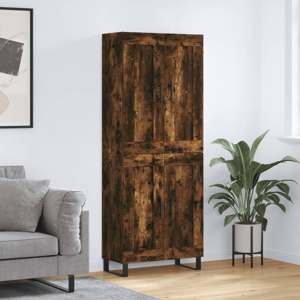 vidaXL Highboard Räuchereiche 69,5x34x180 cm Holzwerkstoff