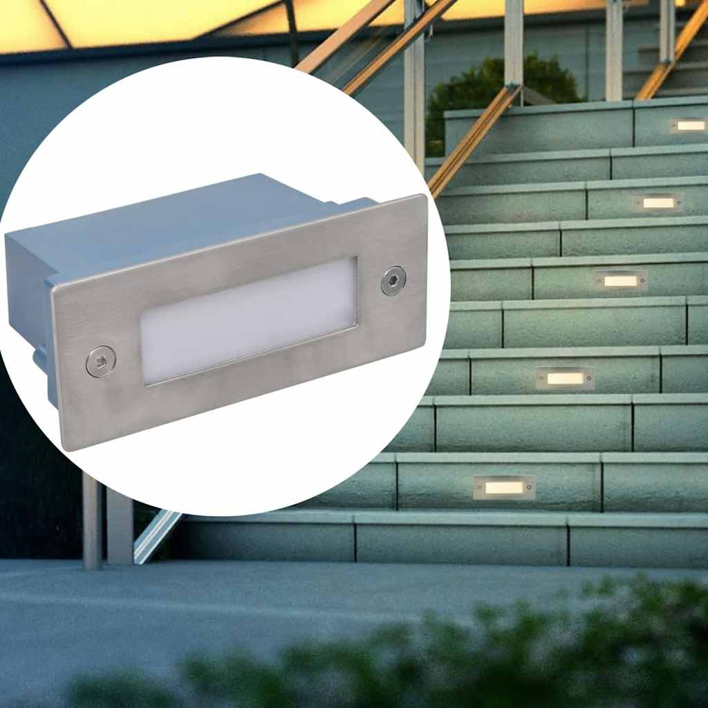 vidaXL LED-Wandeinbauleuchten für Treppen 12 Stk. 44x111x56 mm