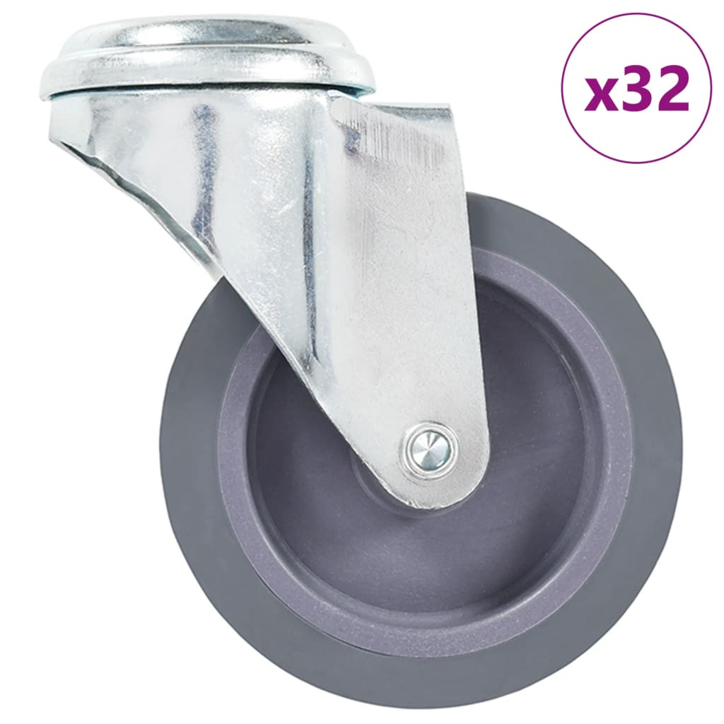 vidaXL 32 Stk. Lenkrollen mit Bolzenloch 75 mm