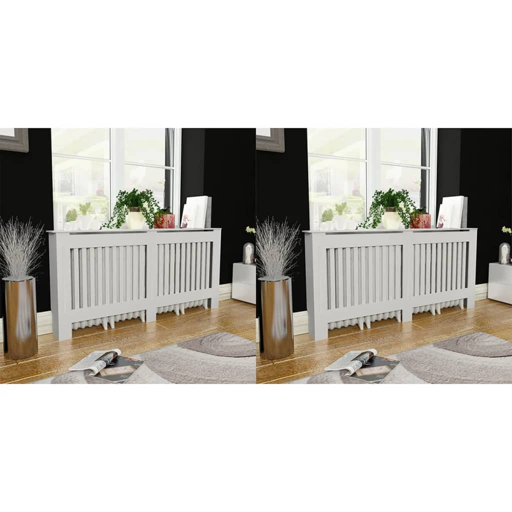 vidaXL Heizkörperabdeckung 2 Stk. Weiß Holzwerkstoff 172 cm