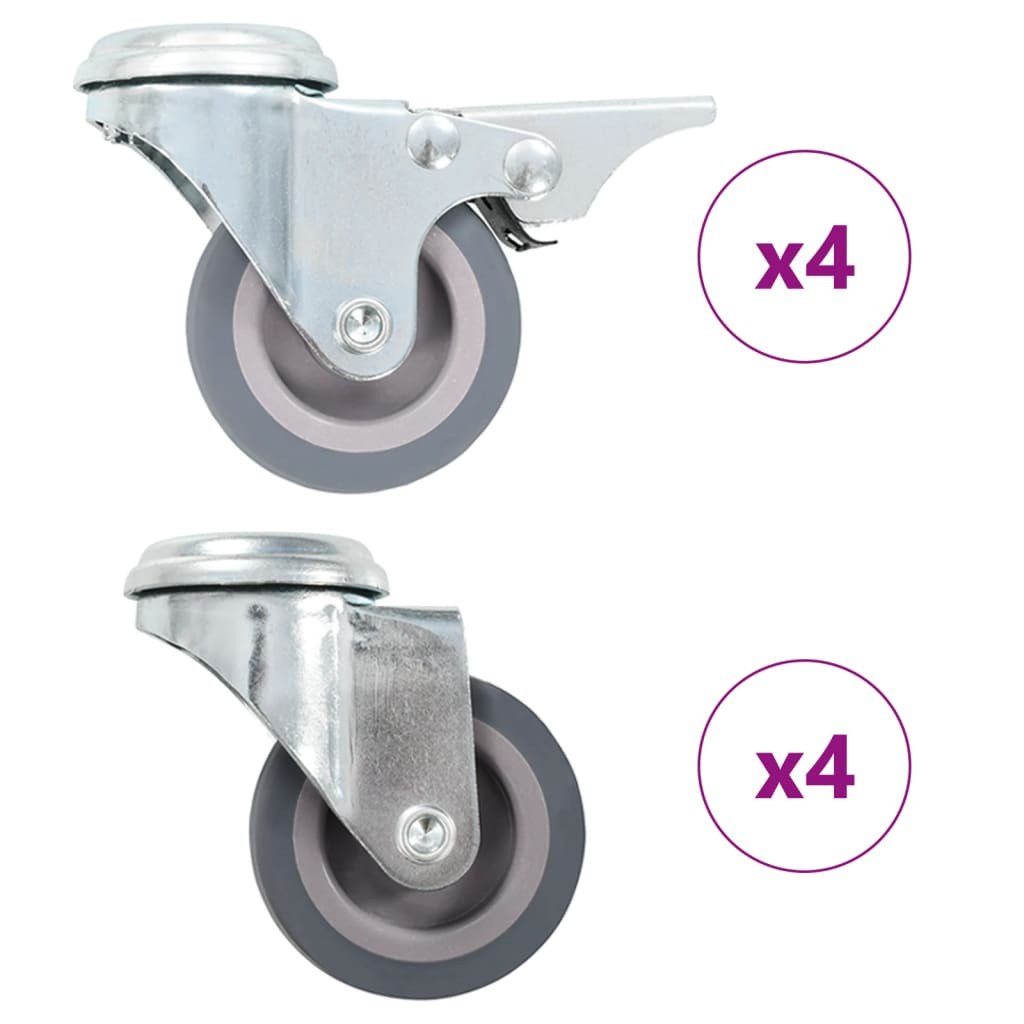 vidaXL 8 Stk. Lenkrollen mit Rückenloch 50 mm