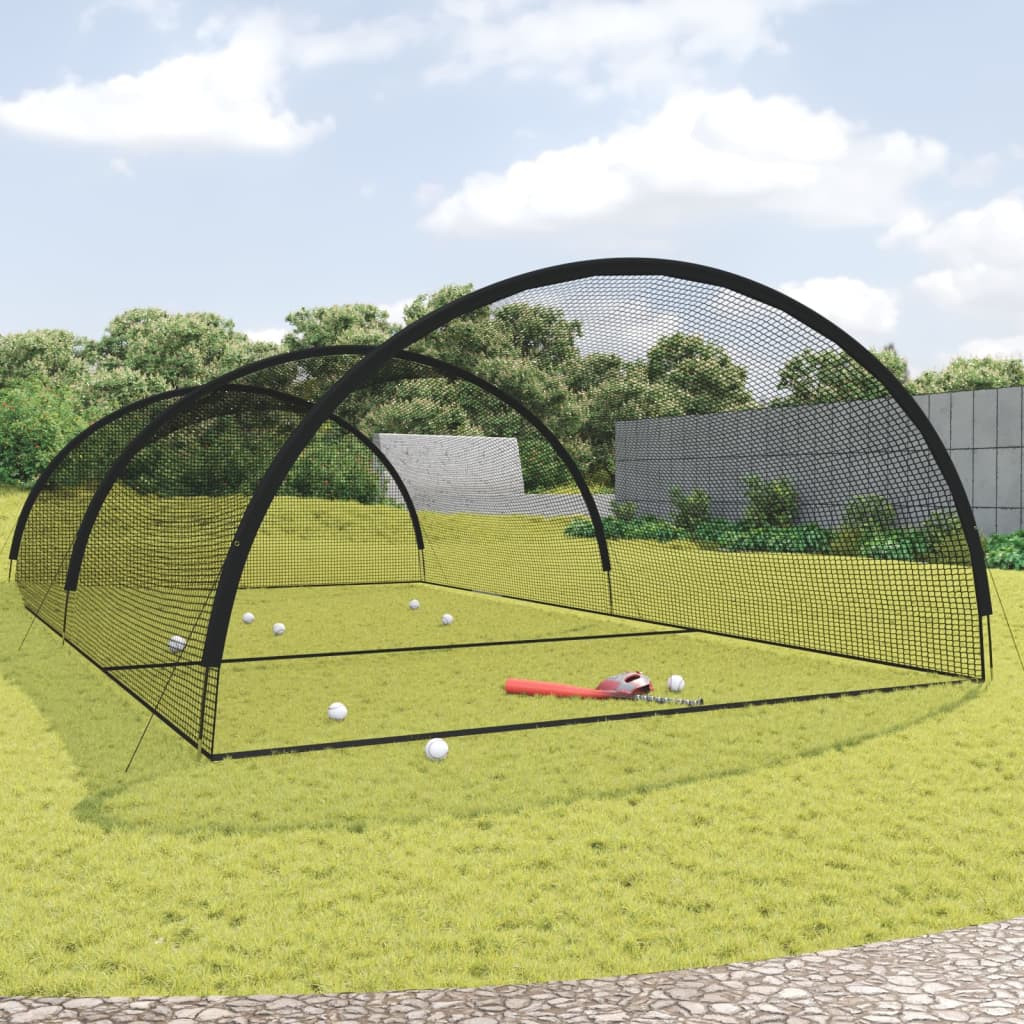 vidaXL Baseball-Schlagkäfig Schwarz 900x400x250 cm Polyester