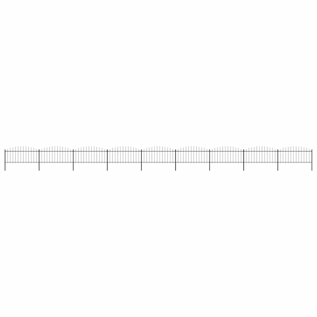 vidaXL Gartenzaun mit Speerspitze Stahl 1506 x 75 cm Schwarz