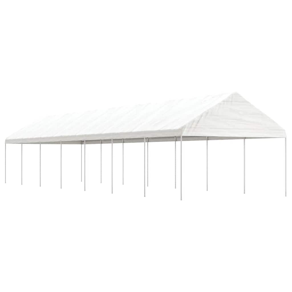 vidaXL Pavillon mit Dach Weiß 15,61x4,08x3,22 m Polyethylen