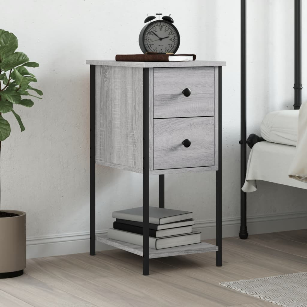 vidaXL Nachttisch Grau Sonoma 32x42x70 cm Holzwerkstoff