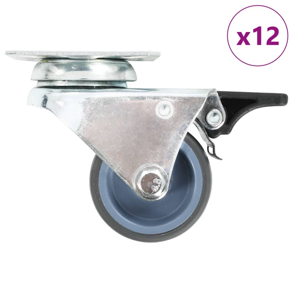 vidaXL Doppel-Lenkrollen 12 Stk. 50 mm