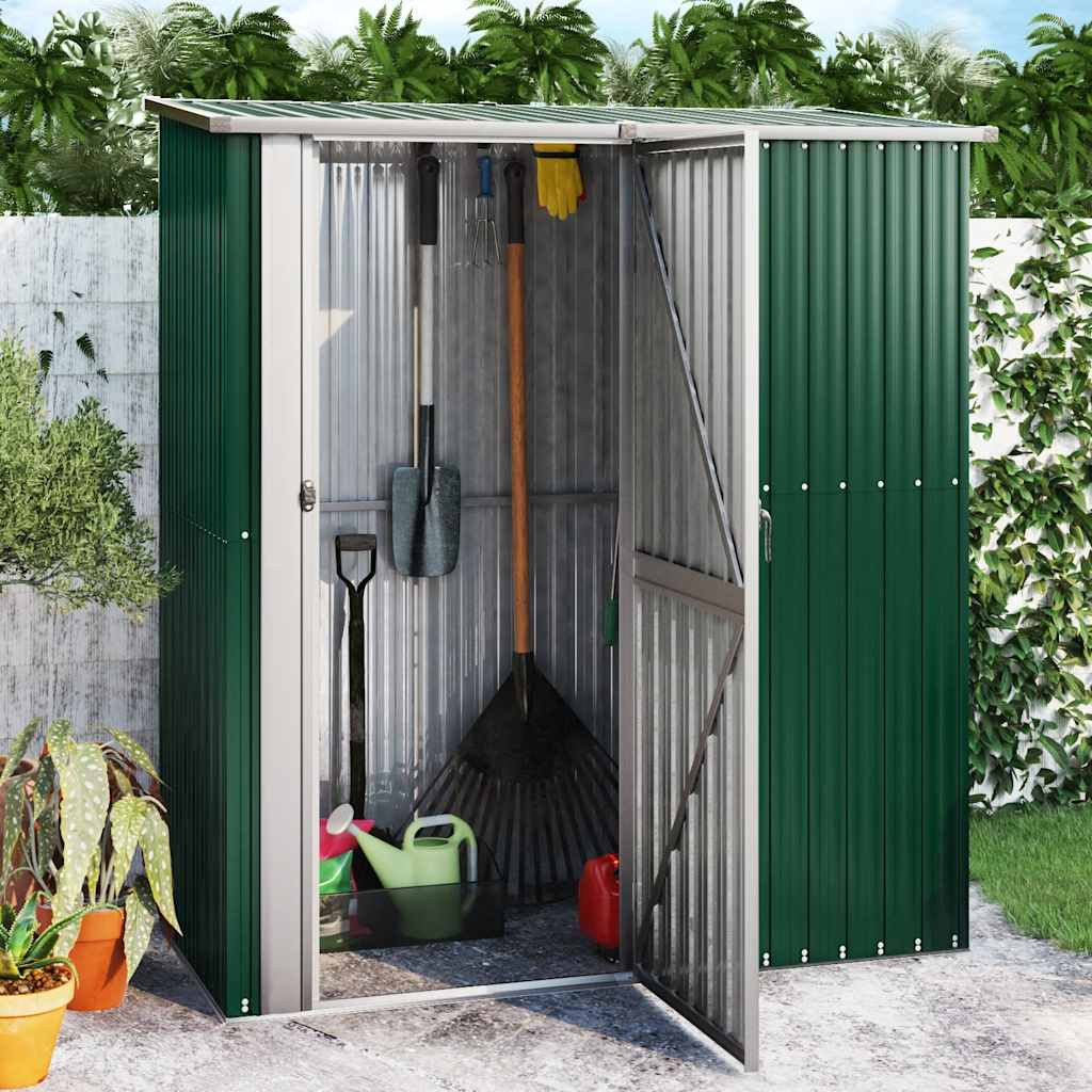 vidaXL Gartenhaus Grün 180,5x97x209,5 cm Verzinkter Stahl