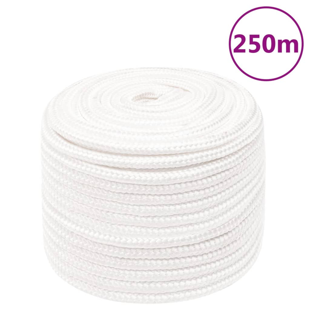 vidaXL Bootsseil Weiß 12 mm 250 m Polypropylen