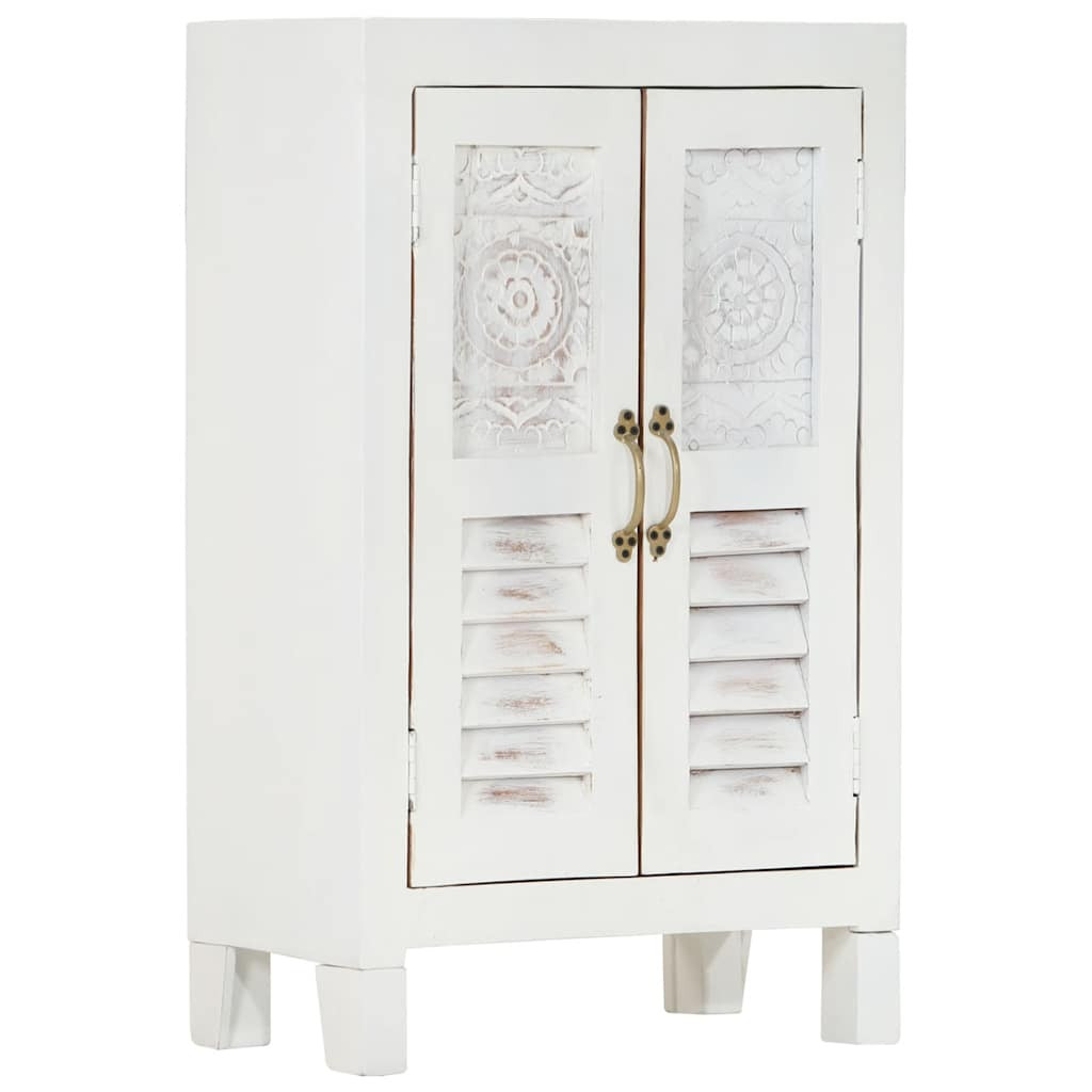 vidaXL Sideboard Weiß 55x30x90 cm Massivholz Akazie