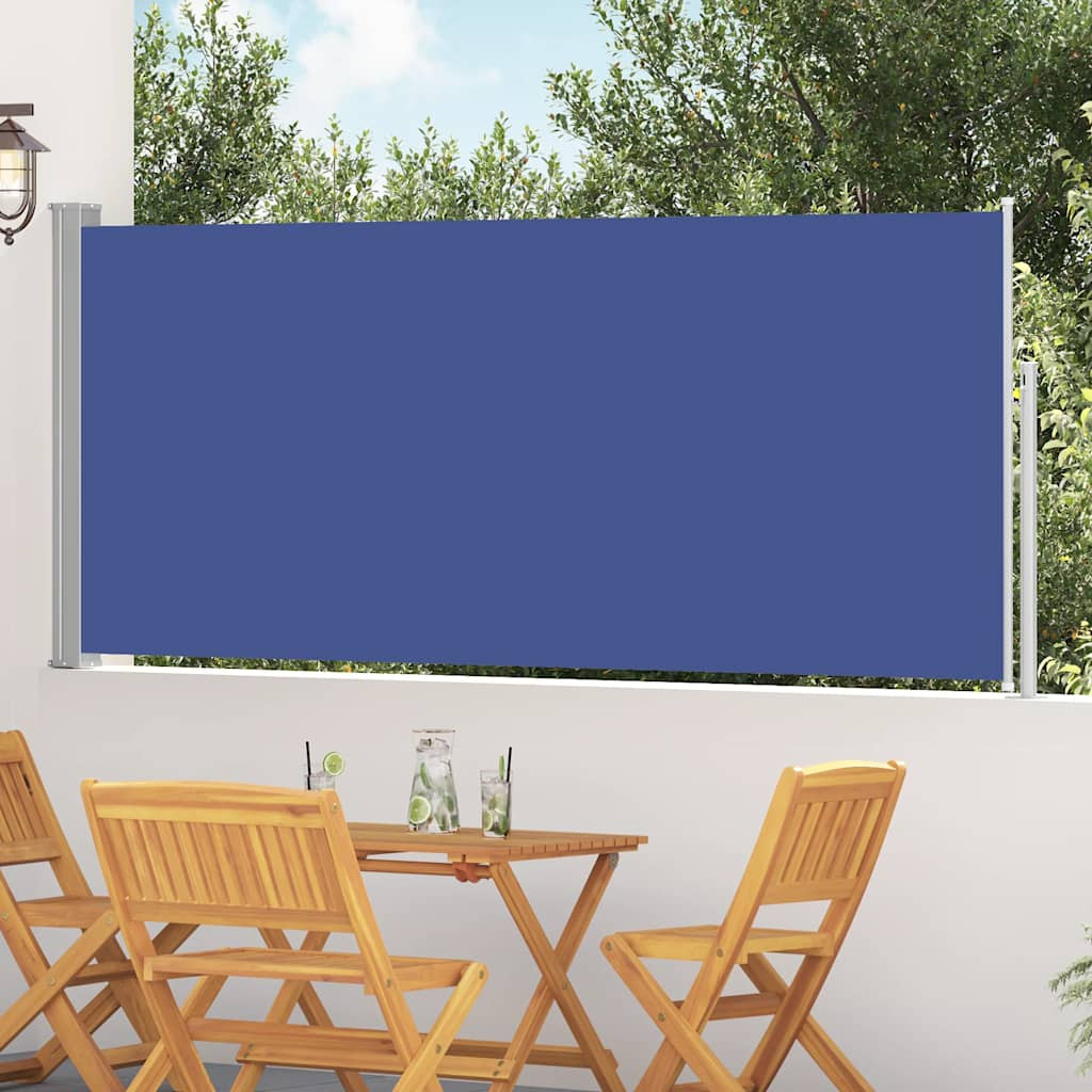 vidaXL Ausziehbare Seitenmarkise 120x300 cm Blau