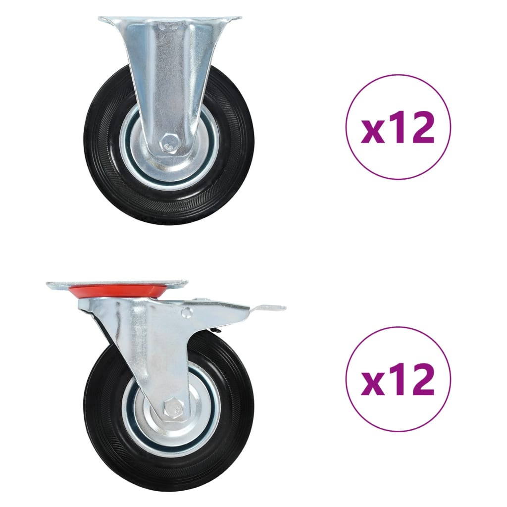 vidaXL 24 Stk. Rollen 125 mm