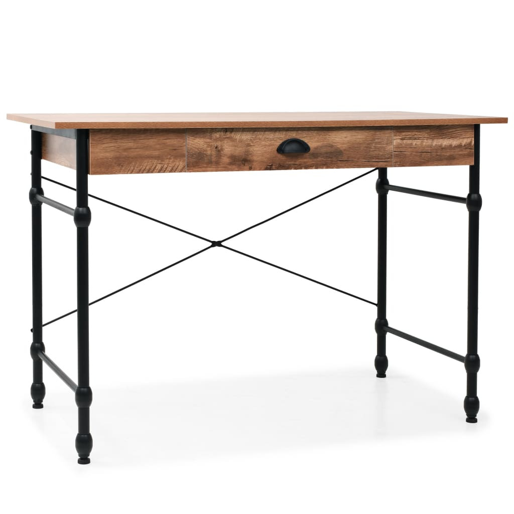 vidaXL Schreibtisch mit Schublade 110 x 55 x 75 cm Eichenfarbe