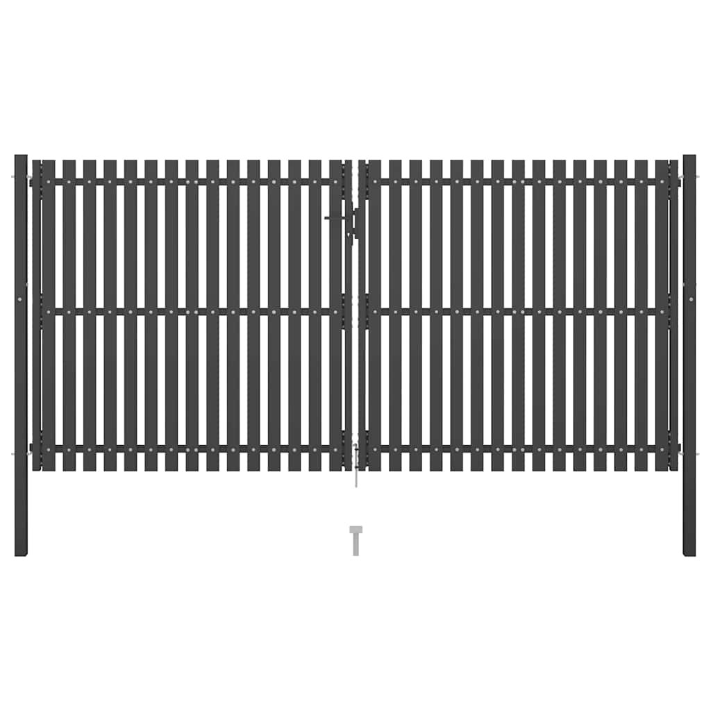 vidaXL Gartentor aus Stahl 400 x 175 cm Anthrazit