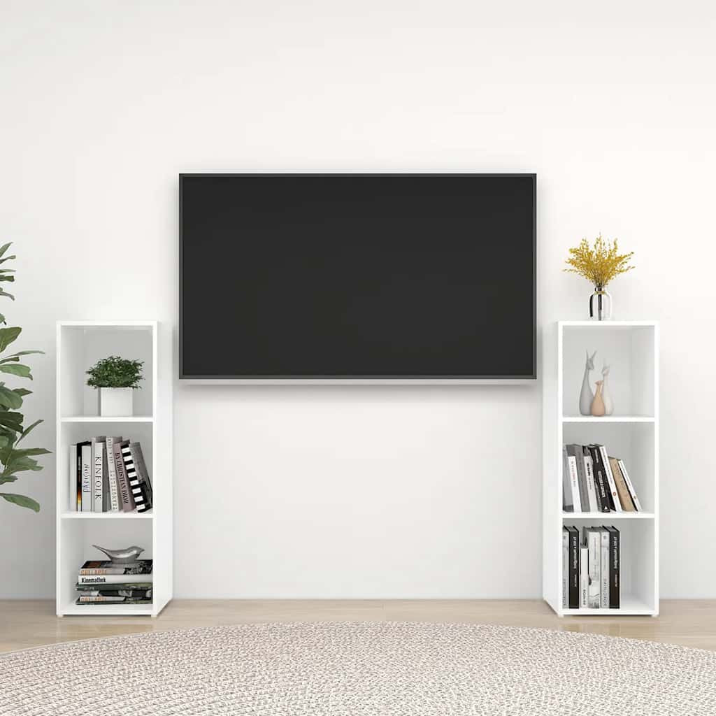 vidaXL TV-Schränke 2 Stk. Weiß 107x35x37 cm Holzwerkstoff