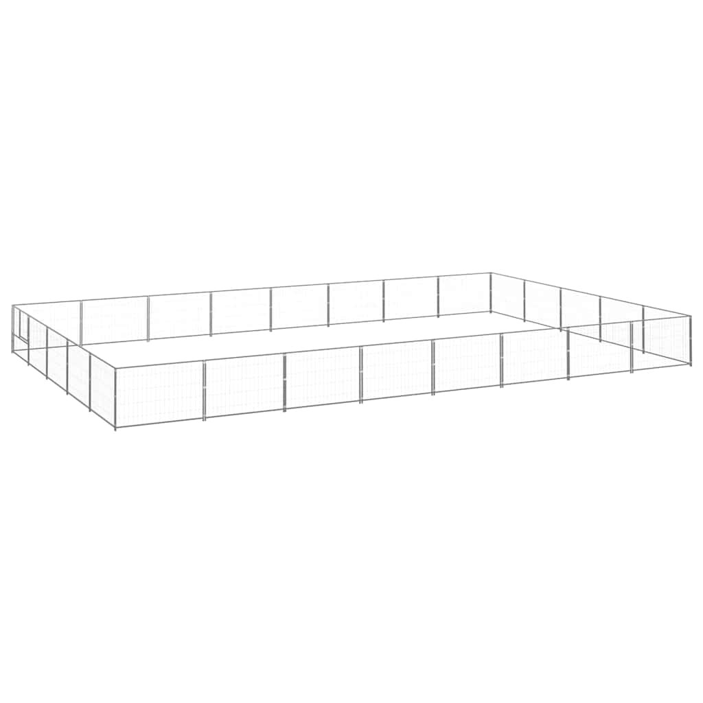 vidaXL Hundezwinger Silbern 40 m² Stahl