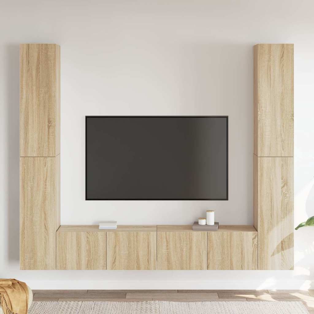 vidaXL 6-tlg. TV-Schrank-Set Sonoma-Eiche Holzwerkstoff