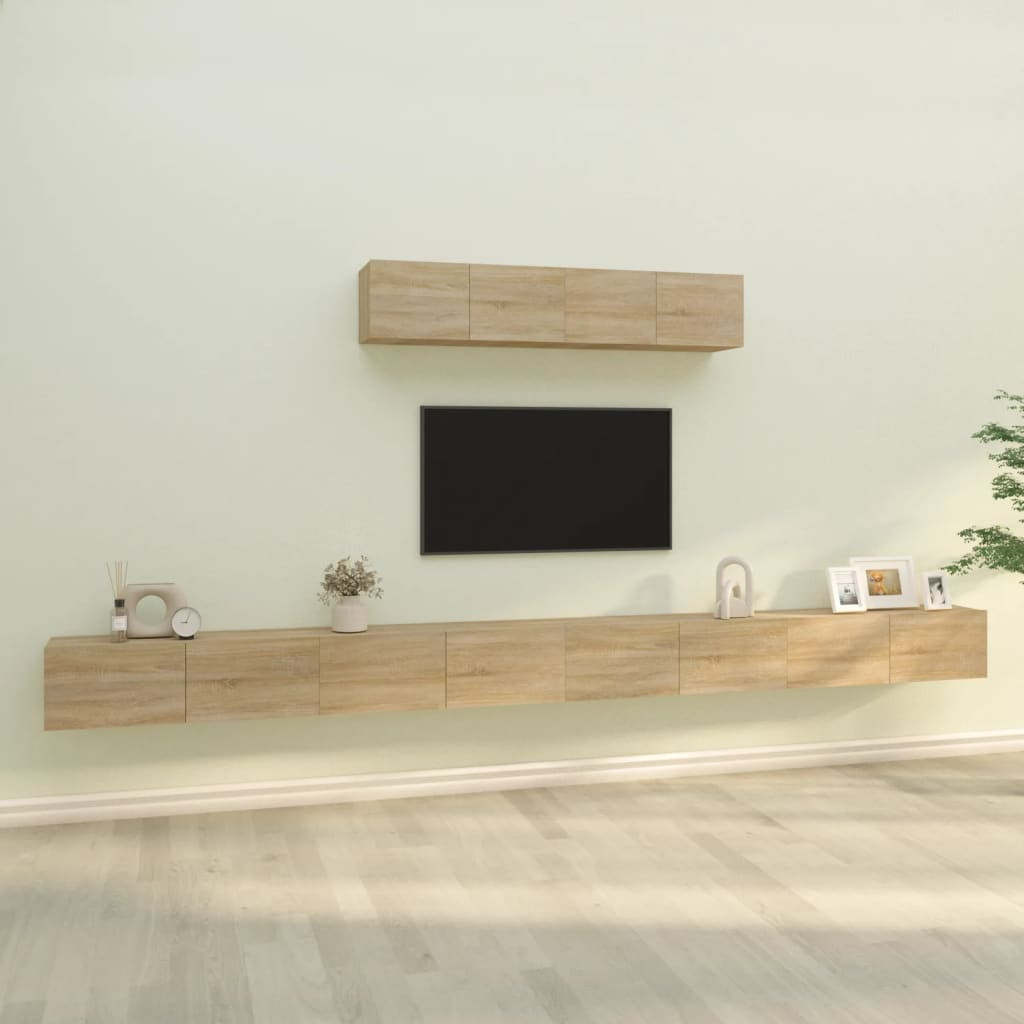 vidaXL 6-tlg. TV-Schrank-Set Sonoma-Eiche Holzwerkstoff