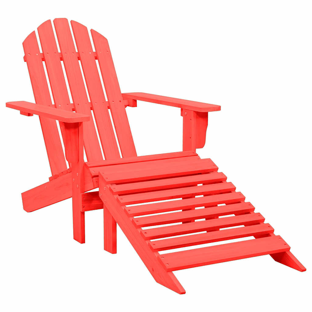 vidaXL Adirondack-Gartenstuhl mit Fußstütze Massivholz Tanne Rot