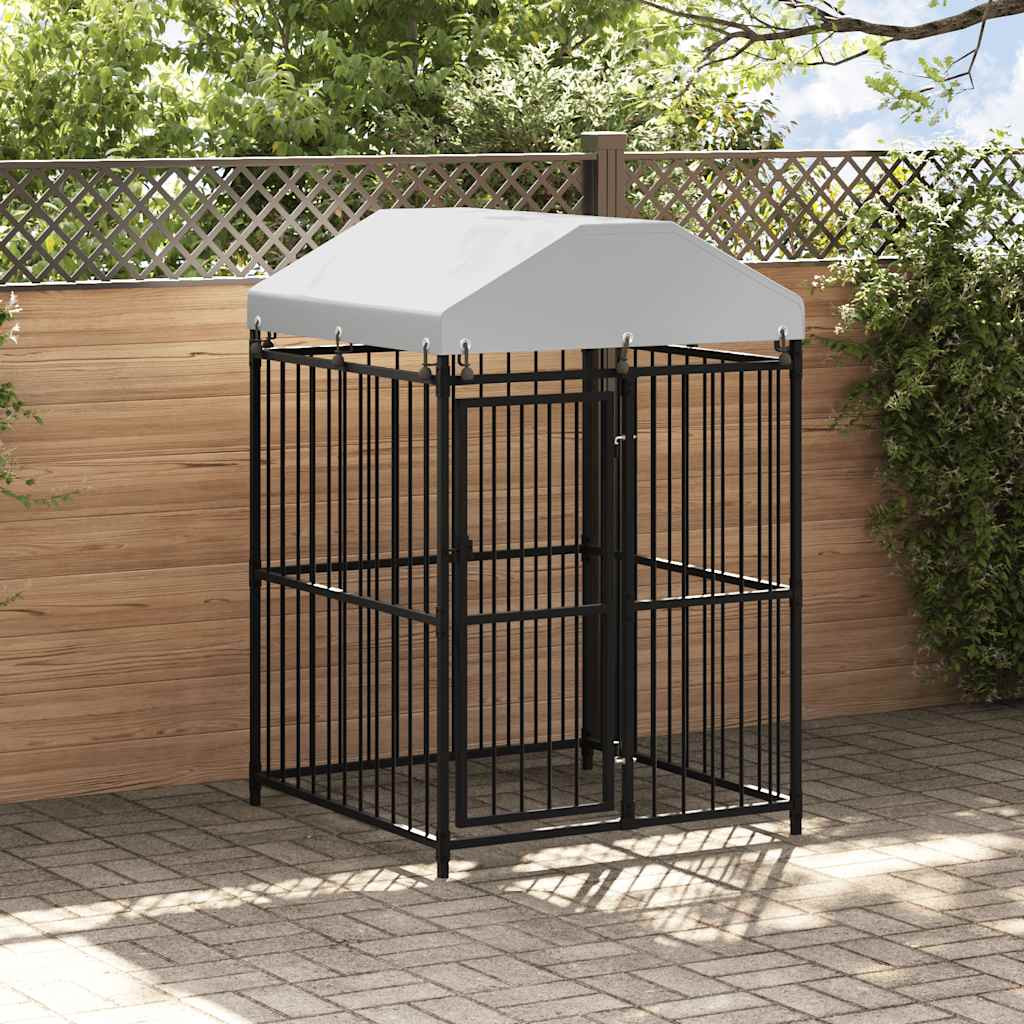 vidaXL Outdoor-Hundezwinger mit Überdachung 120x120x150 cm
