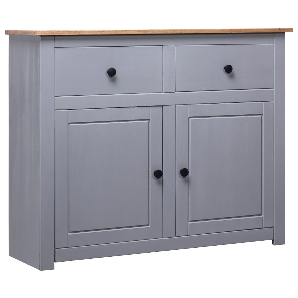vidaXL Sideboard Grau 93x40x80 cm Kiefernholz Panama