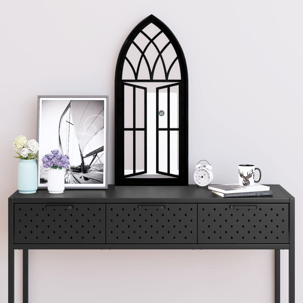 vidaXL Spiegel Schwarz 70x30 cm Eisen für Innenbereich