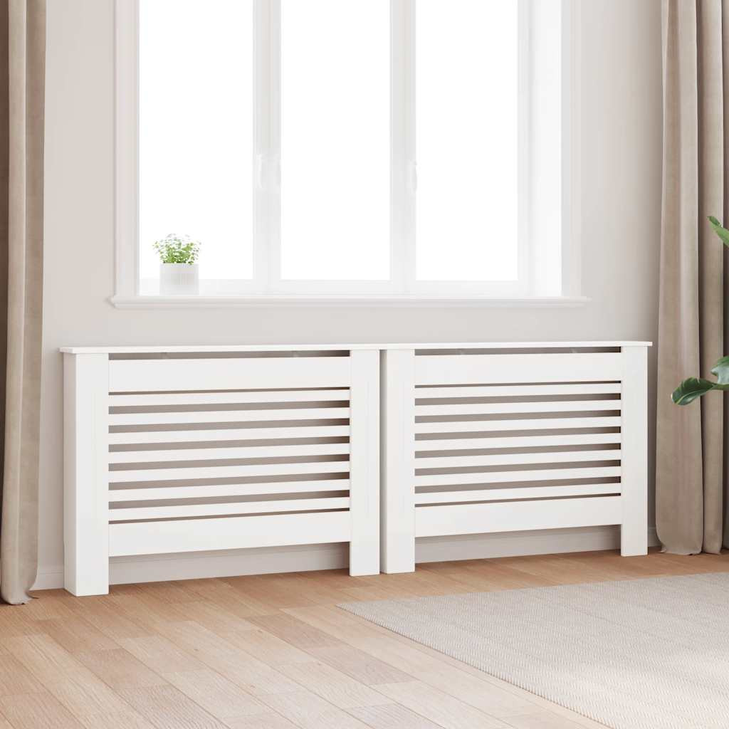 vidaXL Heizkörperverkleidungen 2 Stk. Weiß 112 x 19 x 81,5 cm MDF