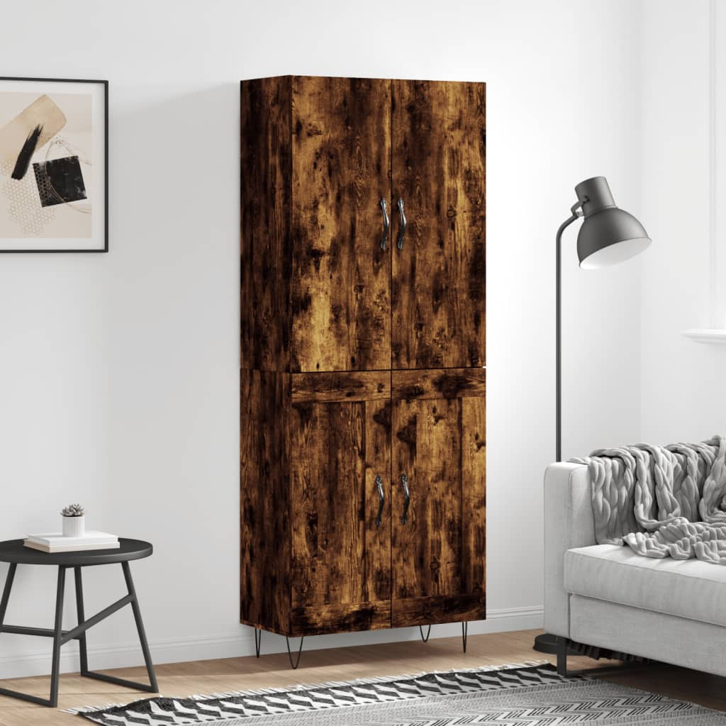 vidaXL Highboard Räuchereiche 69,5x34x180 cm Holzwerkstoff