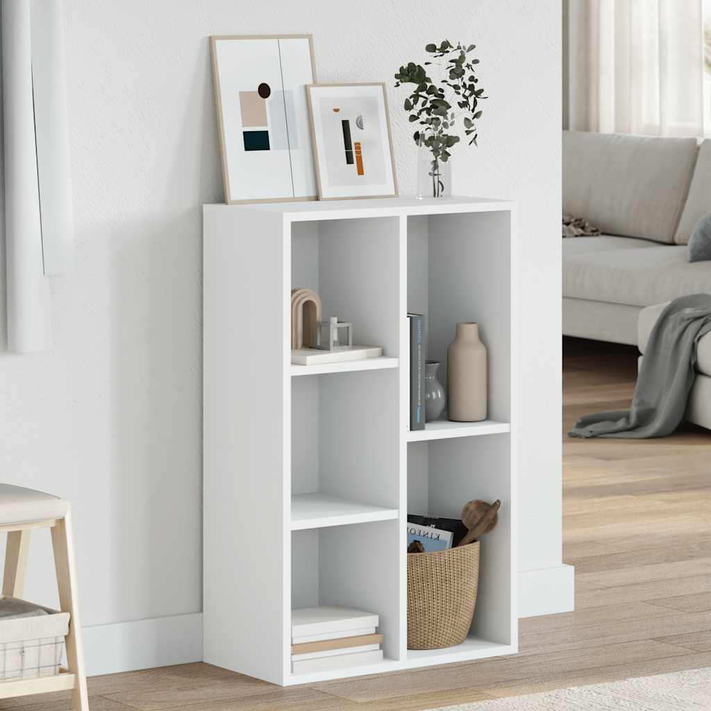 vidaXL Bücherregal/Sideboard Weiß 50x25x80 cm Holzwerkstoff