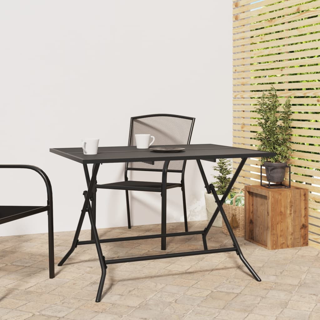 vidaXL Gartentisch Klappbar Anthrazit 110x80x72 cm Stahlgitter