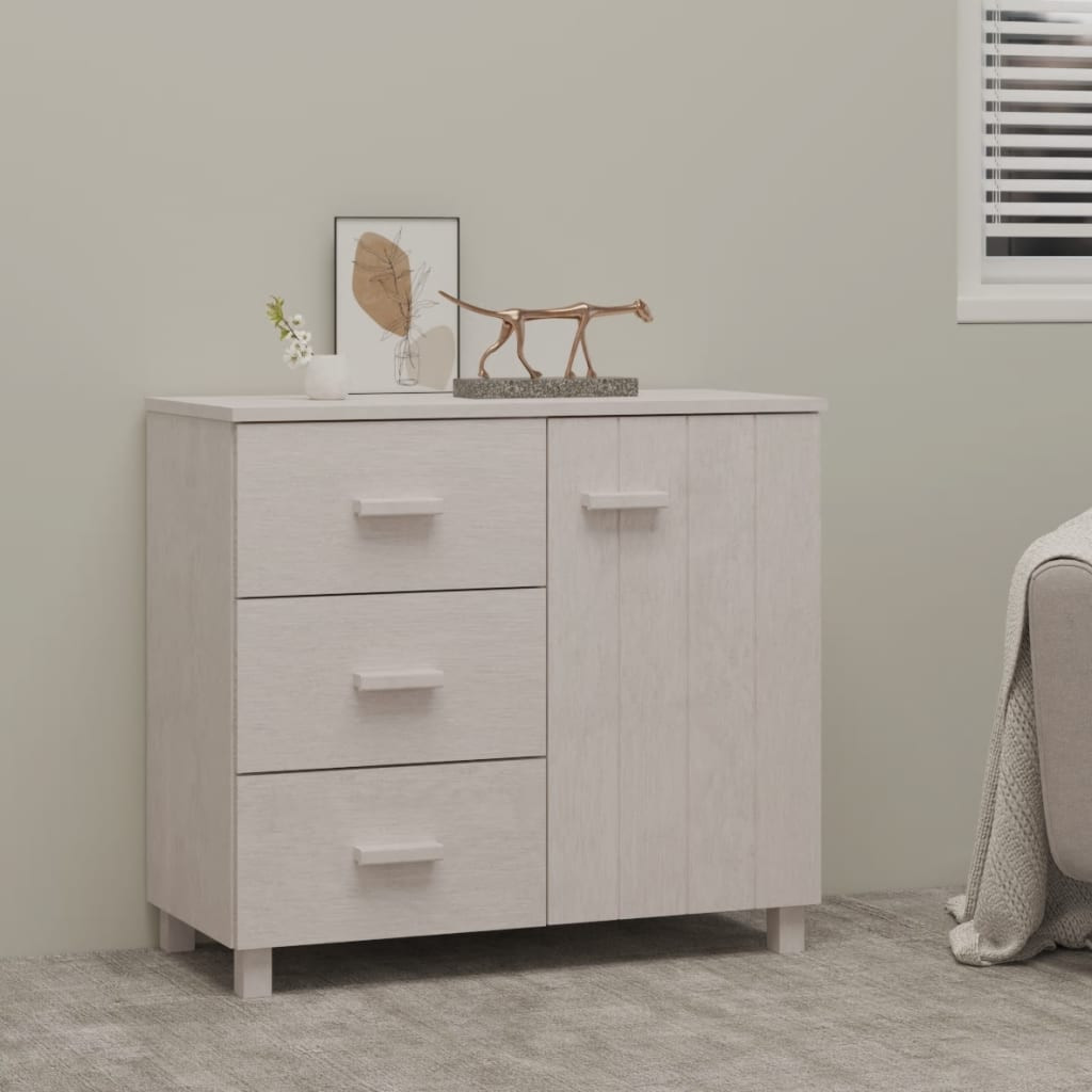 vidaXL Sideboard HAMAR Weiß 90x40x80 cm Massivholz Kiefer