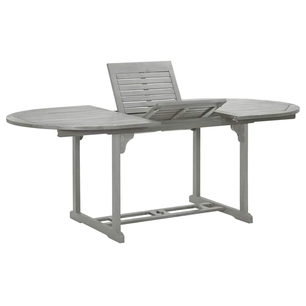 vidaXL Gartentisch Grau 200x100x75 cm Massivholz Akazie