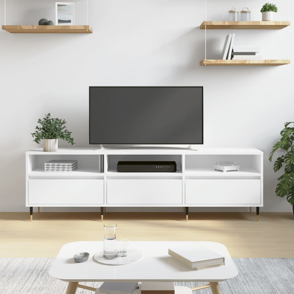 vidaXL TV-Schrank Weiß 150x30x44,5 cm Holzwerkstoff