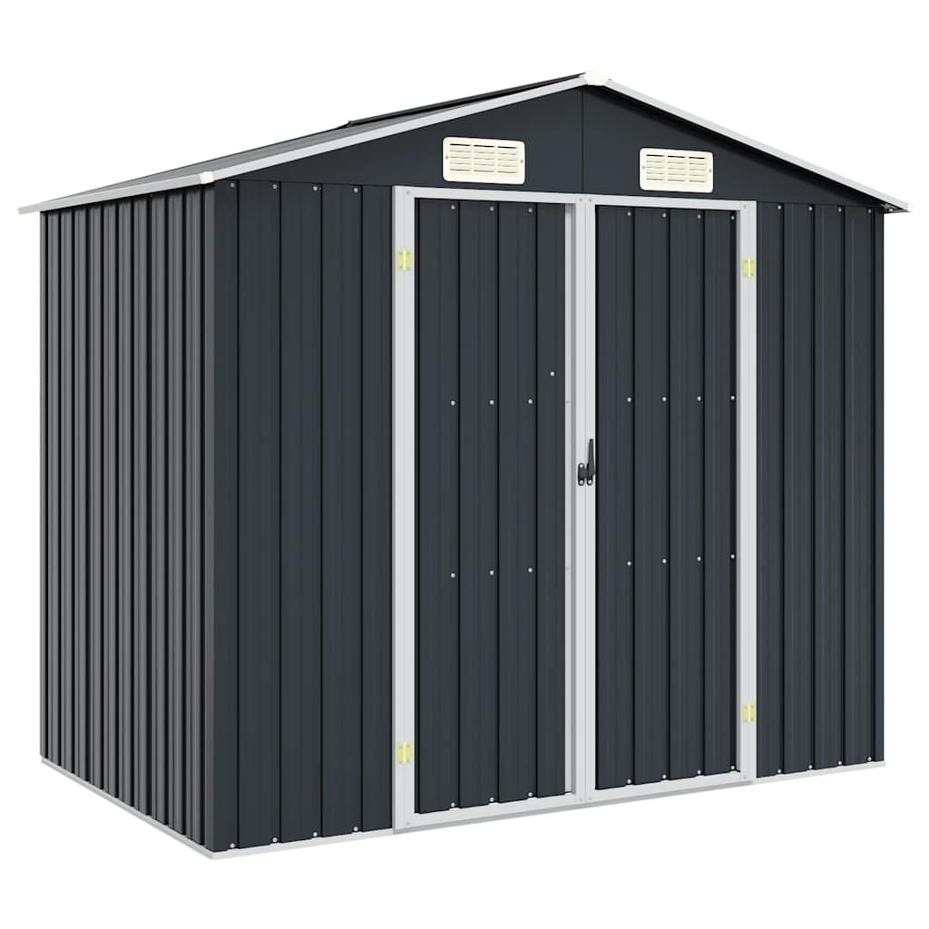 vidaXL Gerätehaus Anthrazit 205x129x183 cm Verzinkter Stahl
