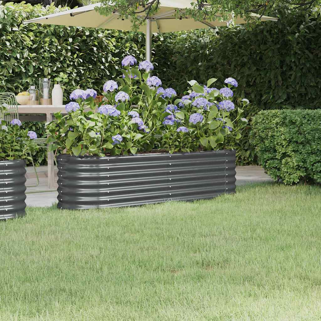 vidaXL Hochbeet Verzinkter Stahl 152x40x36 cm Anthrazit