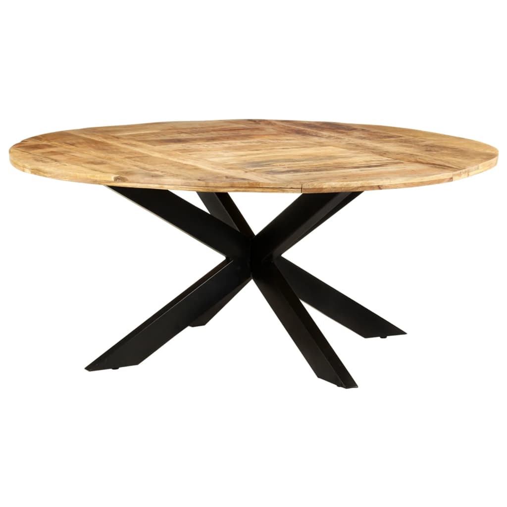 vidaXL Esstisch Rund 175x75 cm Raues Mangoholz