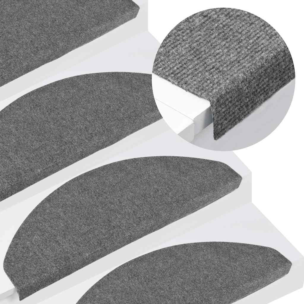 vidaXL Stufenmatten Selbstklebend 10 Stk. Grau 65x22,5x3,5 cm