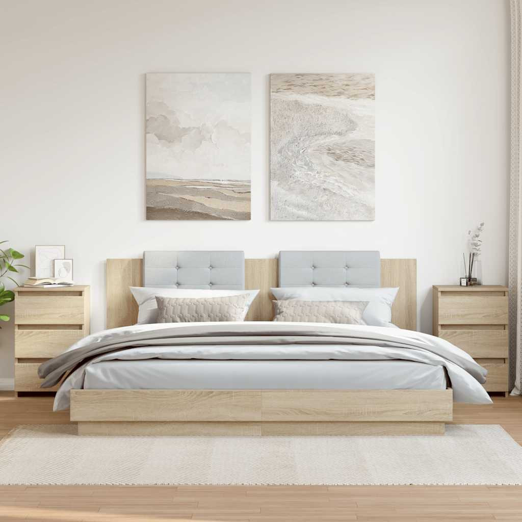 vidaXL Nachttische 2 Stk. Sonoma-Eiche 40x35x62,5 cm Holzwerkstoff