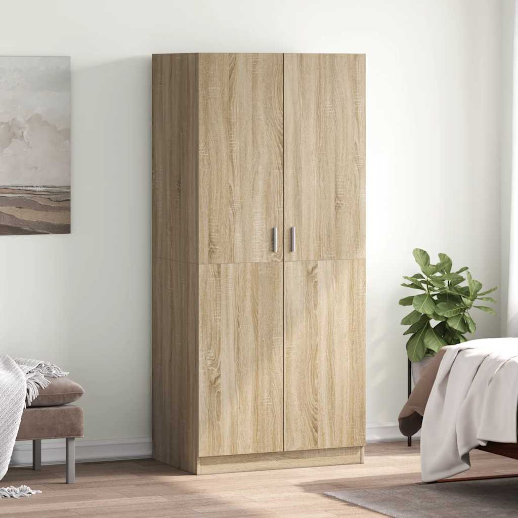 vidaXL Kleiderschrank Sonoma-Eiche 80x52x180 cm Holzwerkstoff
