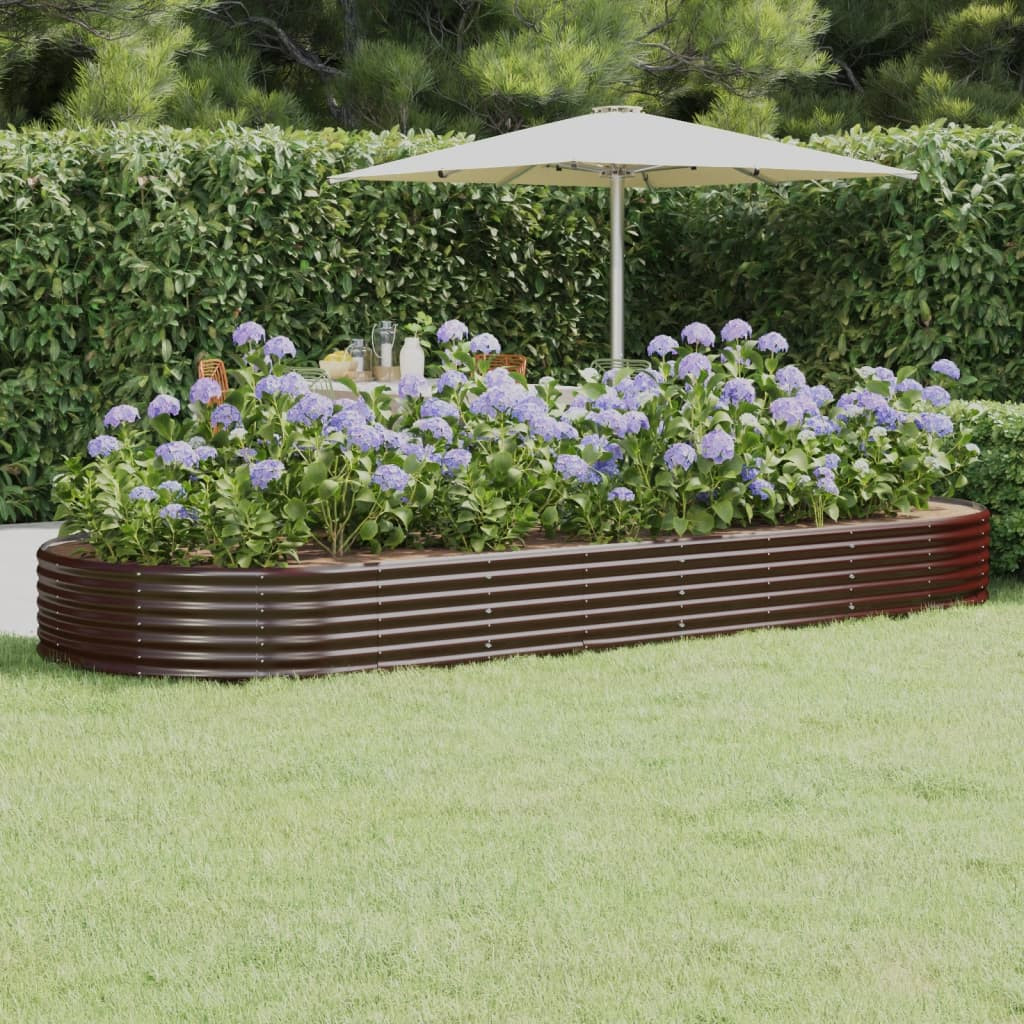 vidaXL Hochbeet Verzinkter Stahl 373x140x36 cm Braun
