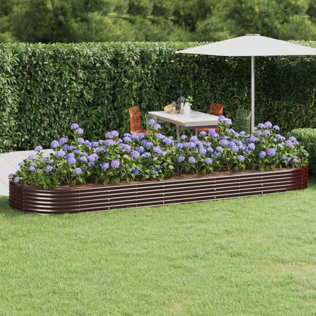 vidaXL Hochbeet Verzinkter Stahl 450x140x36 cm Braun