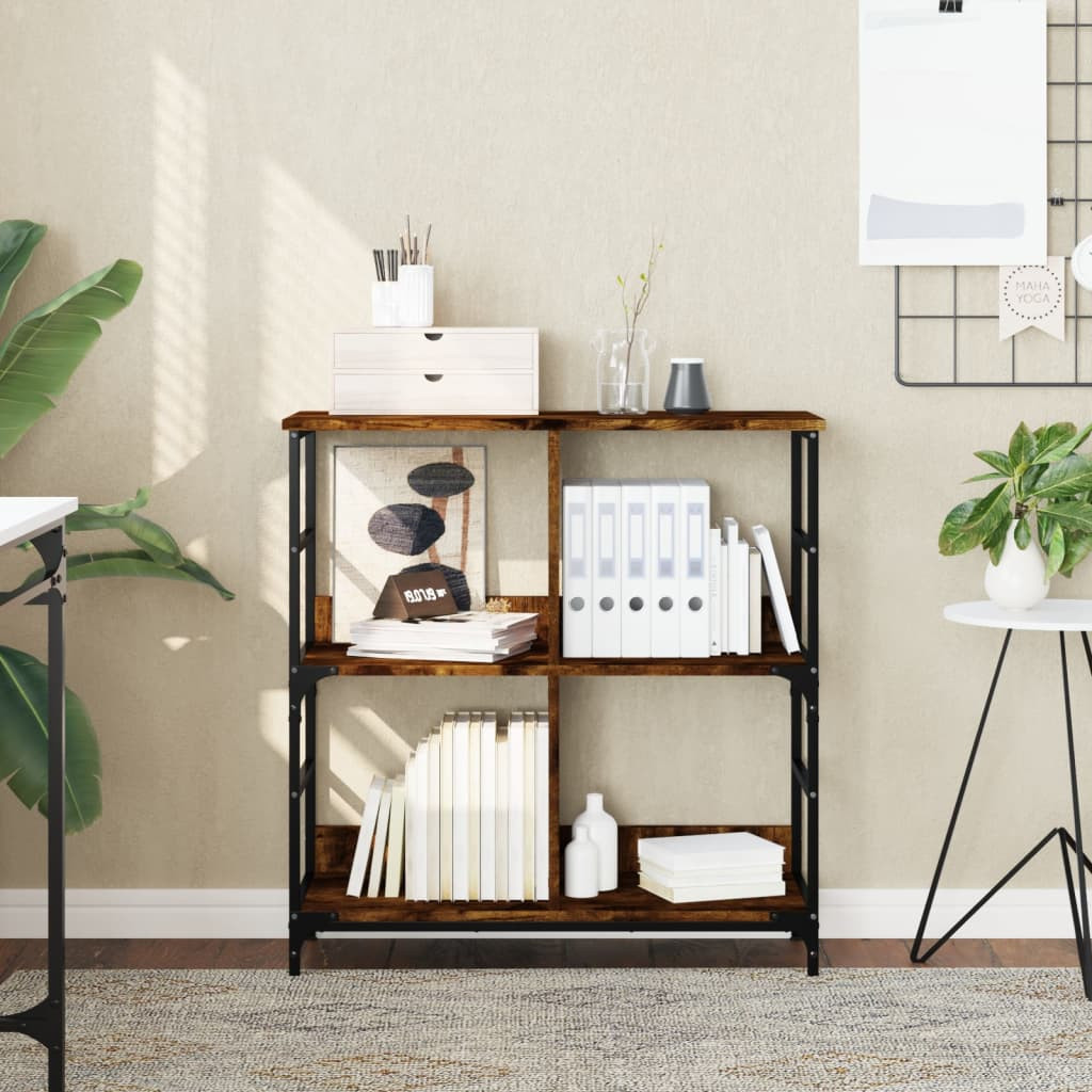vidaXL Bücherregal Räuchereiche 78,5x33x82 cm Holzwerkstoff