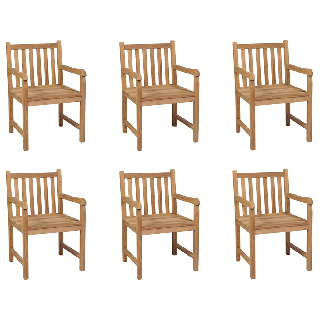 vidaXL Gartenstühle 6 Stk. Massivholz Teak