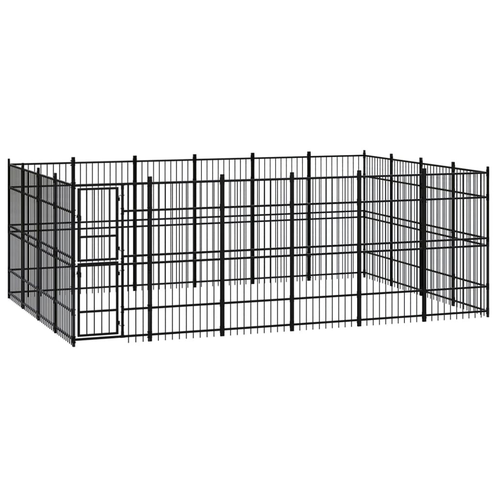 vidaXL Outdoor-Hundezwinger Stahl 22,12 m²