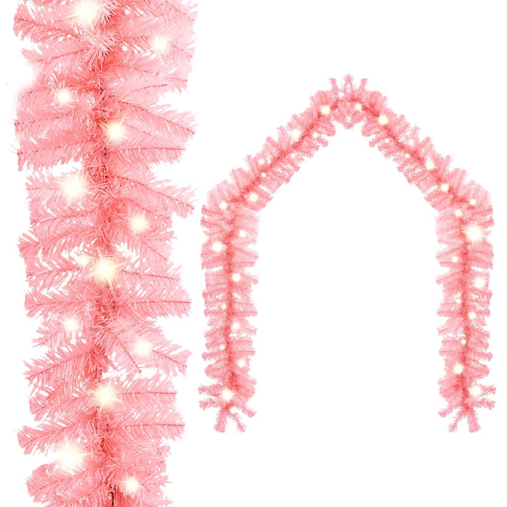vidaXL Weihnachtsgirlande mit LED 5 m Rosa