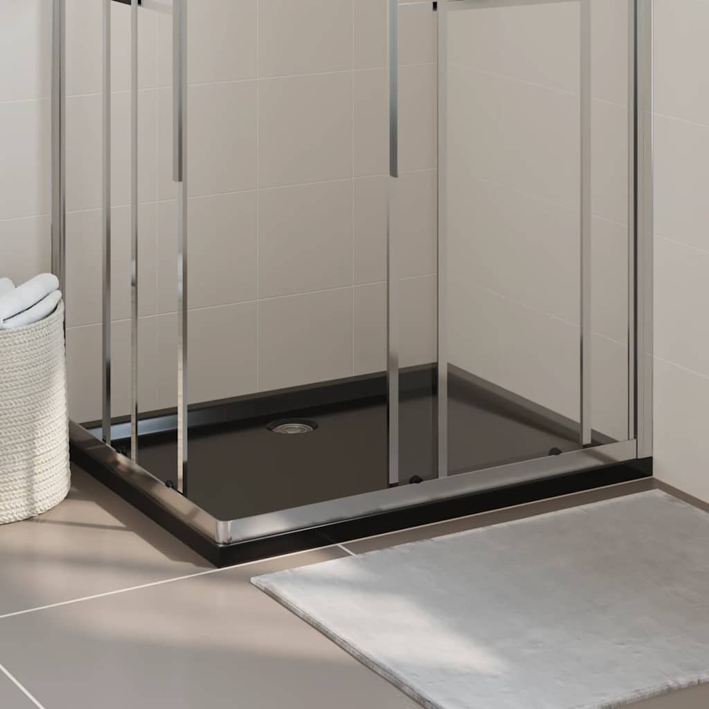 vidaXL Duschtasse ABS Rechteckig Schwarz 80x100 cm