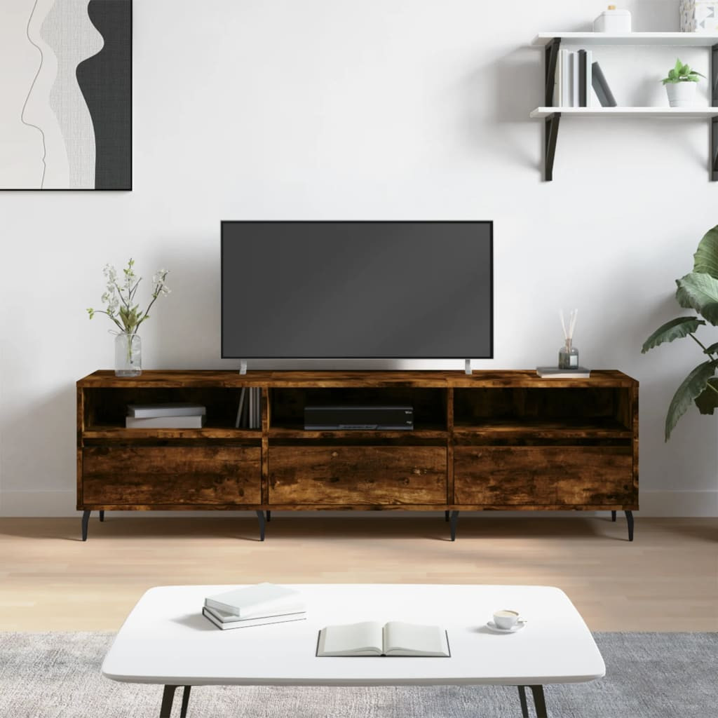 vidaXL TV-Schrank Räuchereiche 150x30x44,5 cm Holzwerkstoff