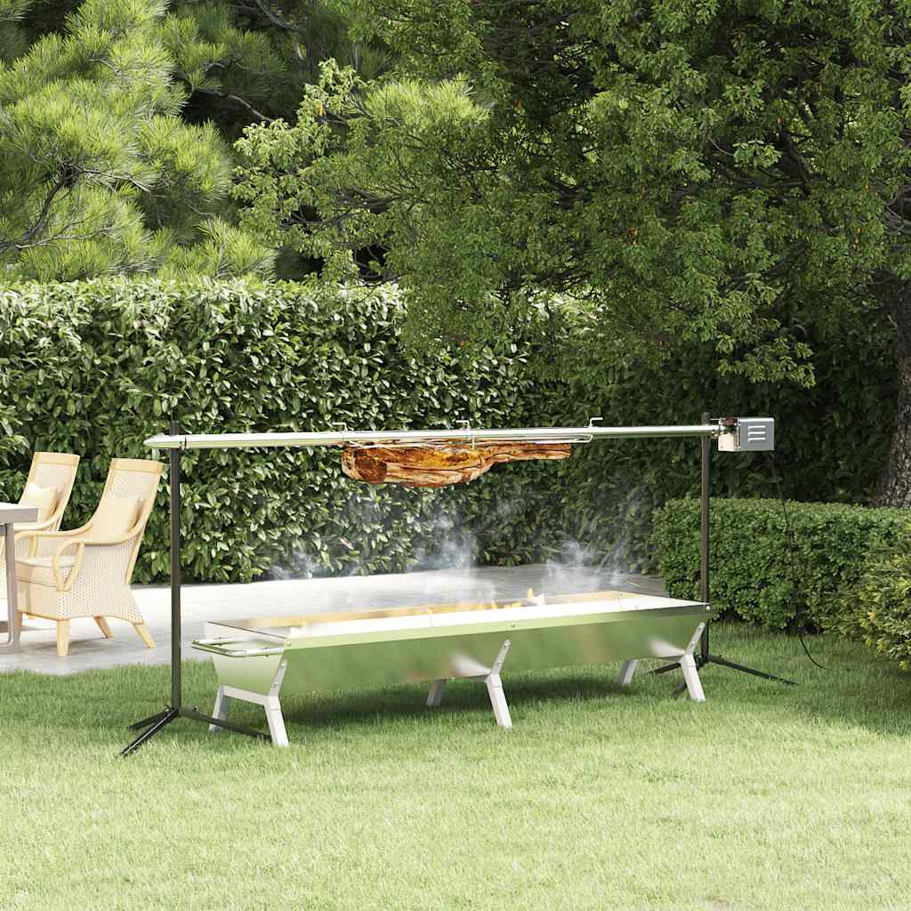 vidaXL Rotisserie-Grill Automatisch Edelstahl